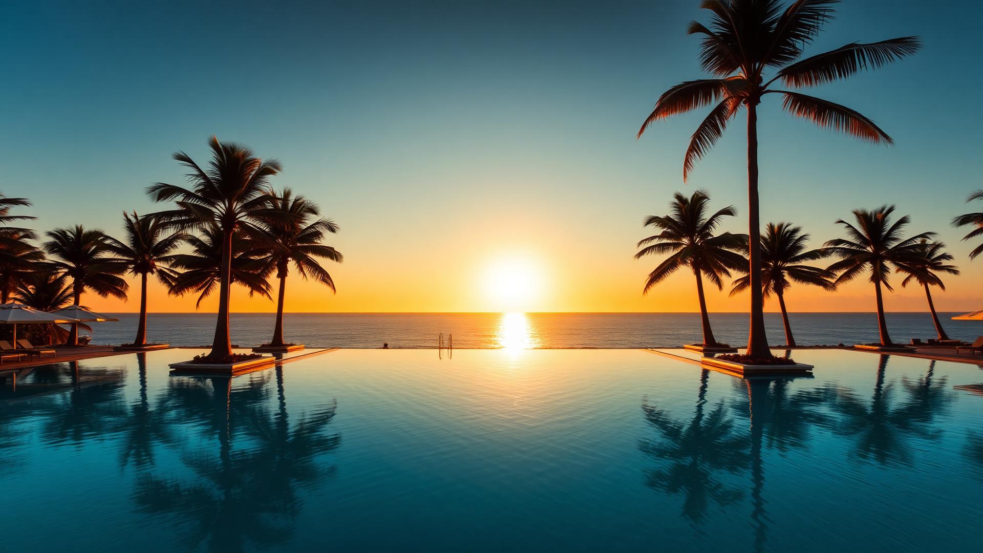 Palm trees and an ocean sunset, the visual world of Babol AI